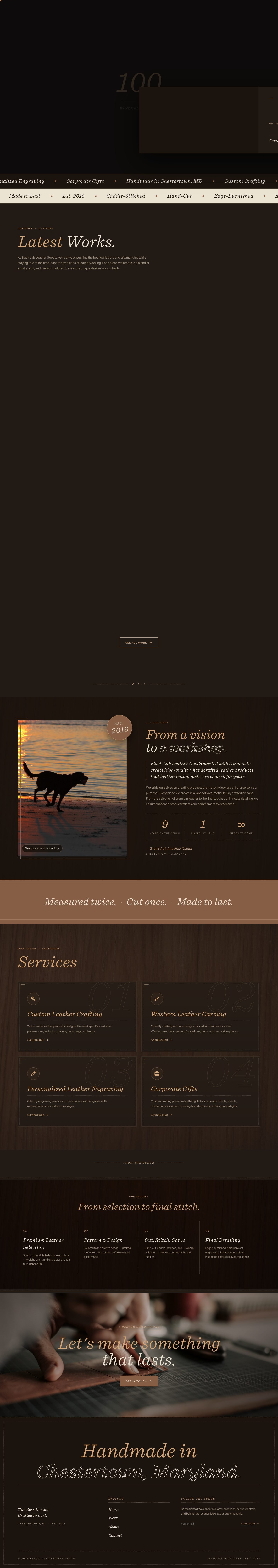 Black Lab Leather Goods — full site by Shark Digital