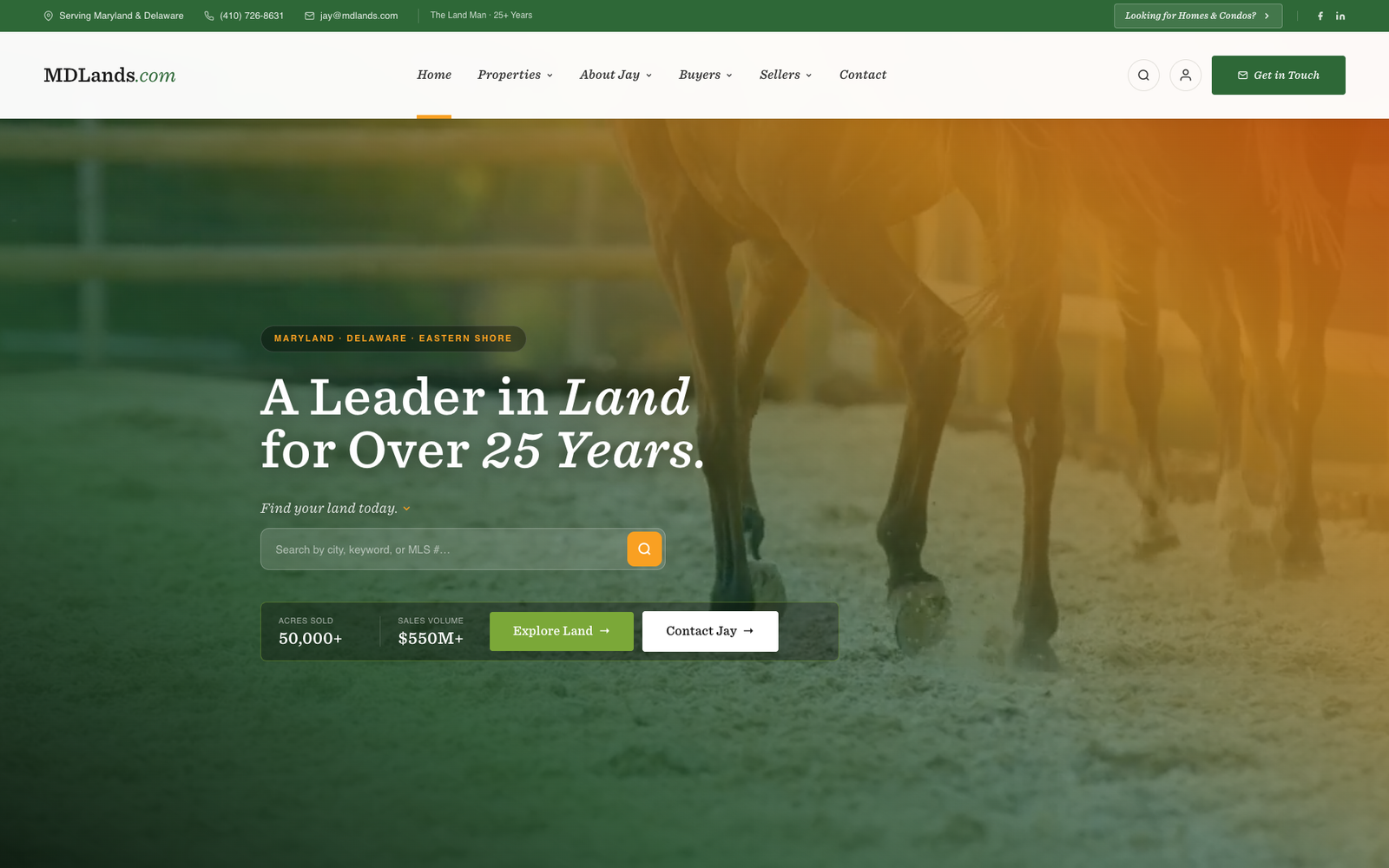 MDLands — a full land-brokerage platform we built