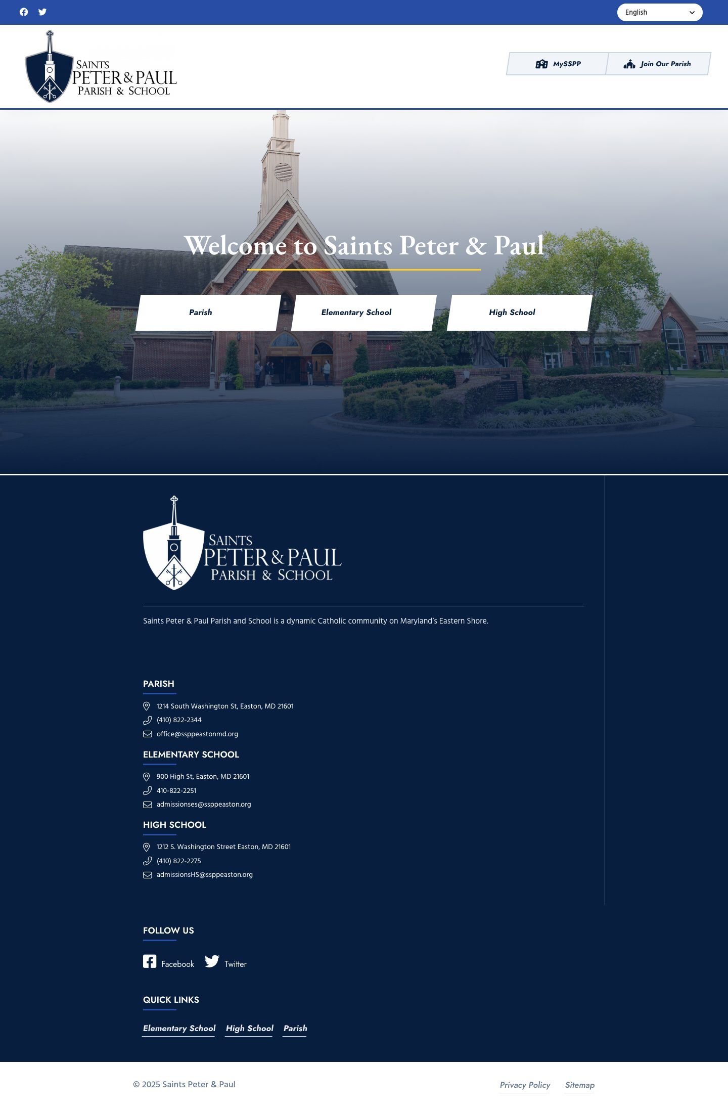 Saints Peter & Paul — full site by Shark Digital